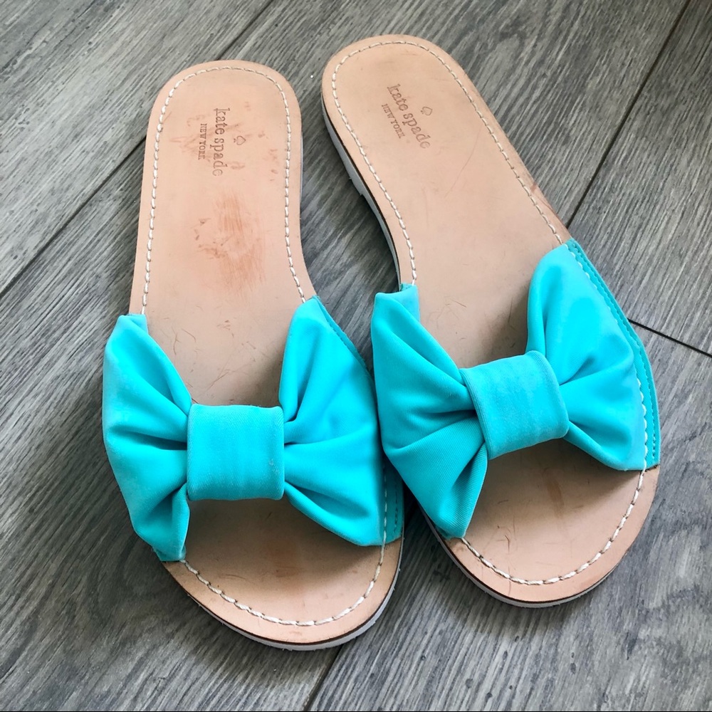 Kate Spade Teal Indi Slides GUC